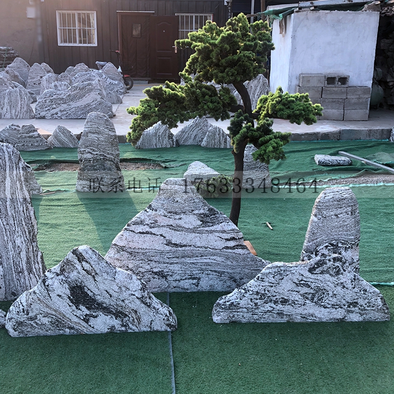 景观石摆件雕刻风景石搭配石灯小石子石雕刻字景观石